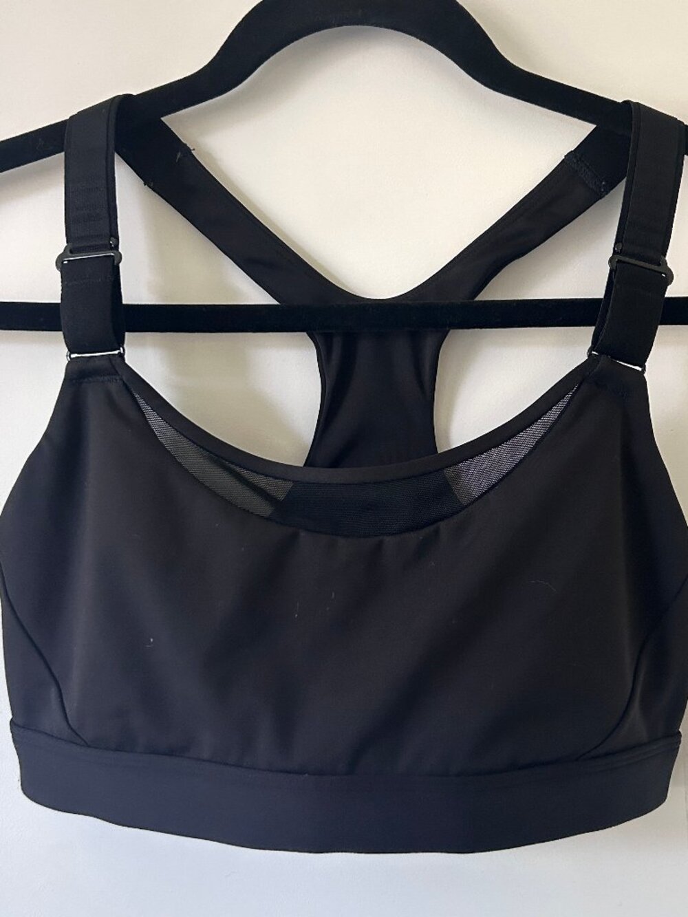 Athleta Racer Back Mesh Wide Strap Sport Bra size S